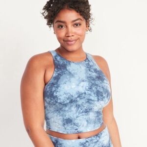 NWT! Tie Dye Light Support PowerChill Longline Sports Bra Tank - Size Medium 🤎